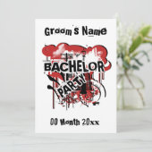 Bachelor party uitnodigations sjabloon kaart (Staand voorkant)