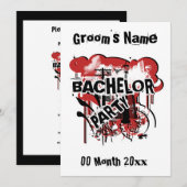 Bachelor party uitnodigations sjabloon kaart (Voorkant / Achterkant)