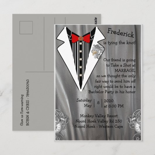 Bachelor Party-uitnodiging Briefkaart (Voorkant / Achterkant)