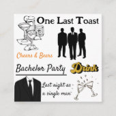 Bachelor party-uitnodiging informatiekaartje (Voorkant)