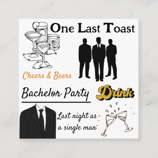 Bachelor party-uitnodiging informatiekaartje (Voorkant)