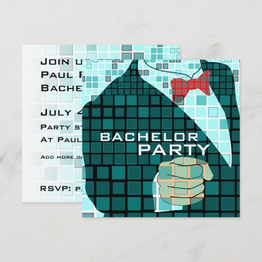 Bachelor Party-uitnodiging Kaart (Voorkant / Achterkant)