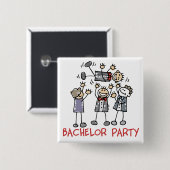 Bachelor Party Vierkante Button 5,1 Cm (Voorkant /achterkant)