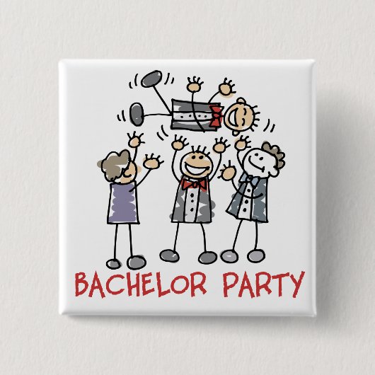 Bachelor Party Vierkante Button 5,1 Cm (Voorkant)