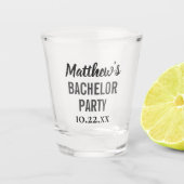 Bachelor Party voor moderne typografie Shot Glas (Voorkant)
