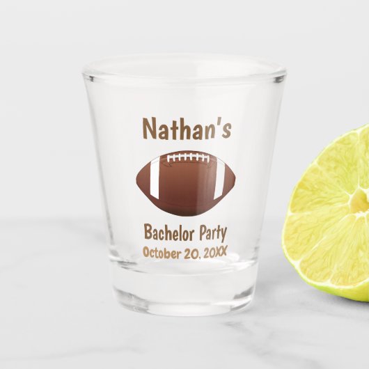 Bachelor Party Weddenschap Football Shot Glas (Voorkant)