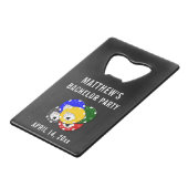 Bachelor Party Weddenschappen voor poker gokken Creditkaart Flessenopener (Voorkant Gekanteld)