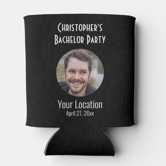 Bachelor Party Wedding Favor Groom Foto Blikjeskoeler (Achterkant)
