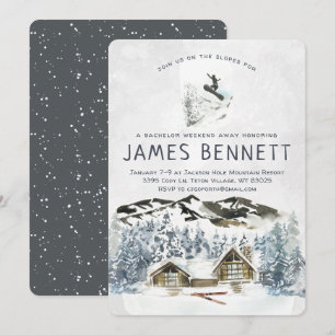 Bachelor Party Weekend Ski Trip Uitnodiging