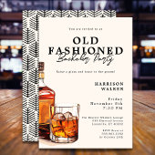 Bachelor Party Whiskey Theme Old Fashioned Elegant Kaart