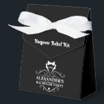 Bachelor Party Witte Tuxedo Stropdas Hangover Zwar Bedankdoosjes<br><div class="desc">Bachelor Party Tuxedo Stropdas Black Hangover Relief Kit Gift Box of Favoriete Box met lintboog</div>