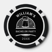 Bachelor Party Zwart en Wit Bier Poker Chips (Achterkant)