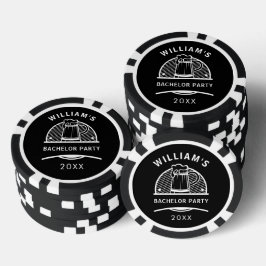 Bachelor Party Zwart en Wit Bier Poker Chips