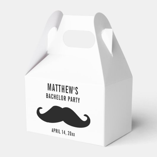 Bachelor Party Zwart Mustache Bruiloft Bedankdoosjes (Achterkant)