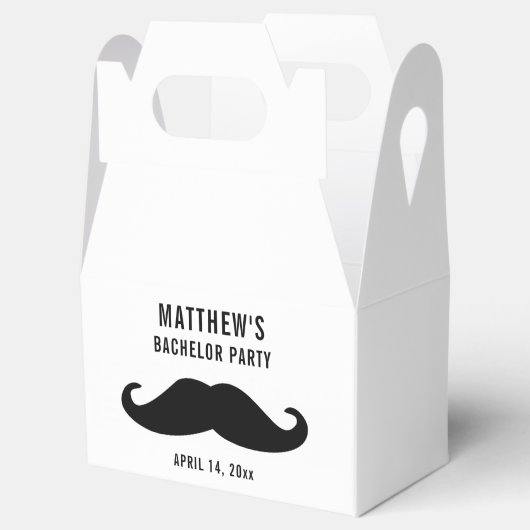 Bachelor Party Zwart Mustache Bruiloft Bedankdoosjes (Geopend)