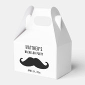 Bachelor Party Zwart Mustache Bruiloft Bedankdoosjes (Voorkant Zijde)