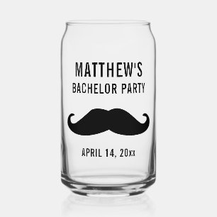 Bachelor Party Zwart Mustache Bruiloft Favor Bier Blikvorm Glas