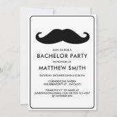 Bachelor Party Zwart Mustache Bruiloft Kaart (Voorkant)