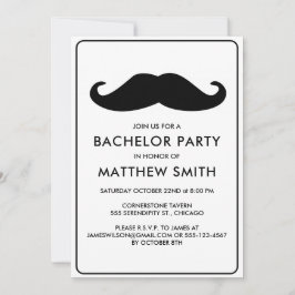 Bachelor Party Zwart Mustache Bruiloft Kaart