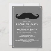 Bachelor Party Zwart Mustache Bruiloft Kaart (Voorkant)