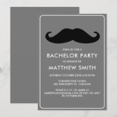 Bachelor Party Zwart Mustache Bruiloft Kaart (Voorkant / Achterkant)