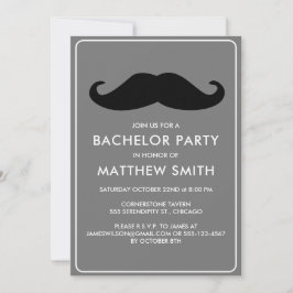 Bachelor Party Zwart Mustache Bruiloft Kaart
