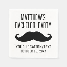 Bachelor Party Zwart Mustache Bruiloft Servet