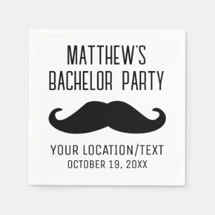 Bachelor Party Zwart Mustache Bruiloft Servet
