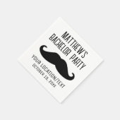 Bachelor Party Zwart Mustache Bruiloft Servet (Hoek)