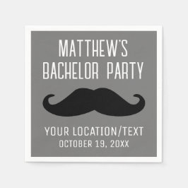 Bachelor Party Zwart Mustache Bruiloft Servet