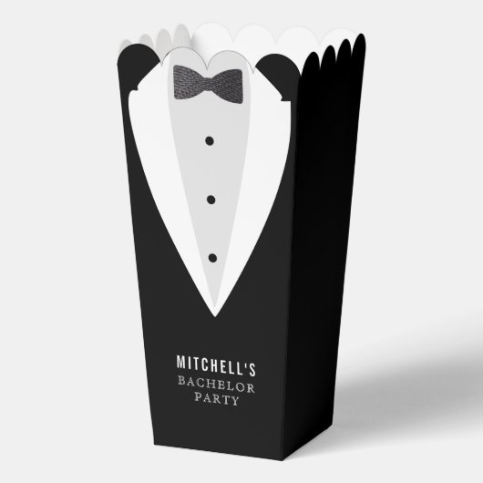 Bachelor Party Zwart pak & Bowtie Bedankdoosjes (Voorkant)