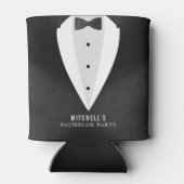 Bachelor Party Zwart pak & Bowtie Blikjeskoeler (Achterkant)