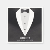 Bachelor Party Zwart pak & Bowtie Servet (Voorkant)