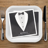 Bachelor Party Zwart pak & Bowtie Servet