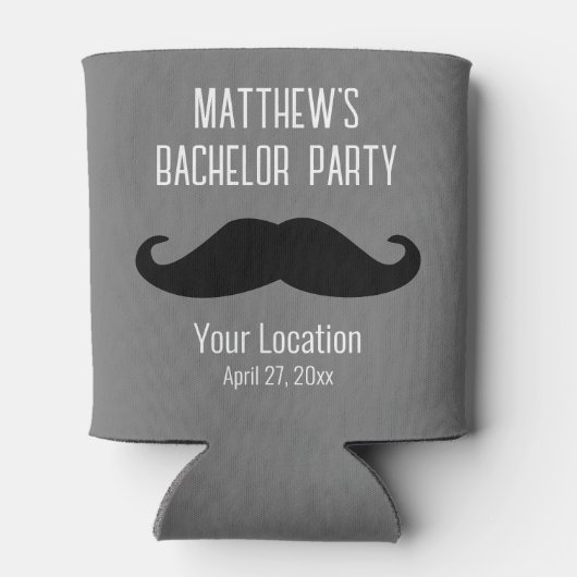 Bachelor Party Zwarte snor bruiloft gunst Blikjeskoeler (Achterkant)