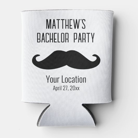 Bachelor Party Zwarte snor bruiloft gunst Blikjeskoeler (Voorkant)