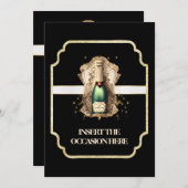 Bachelor pensioen verjaardag mousserende wijn wit kaart (Voorkant / Achterkant)