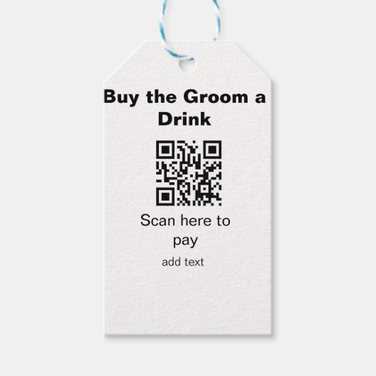 bachelor QR-scan om bruidegom een drink-bruidsjonk Cadeaulabel (Voorkant)