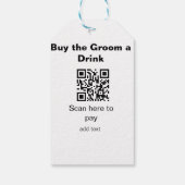 bachelor QR-scan om bruidegom een drink-bruidsjonk Cadeaulabel (Achterkant)