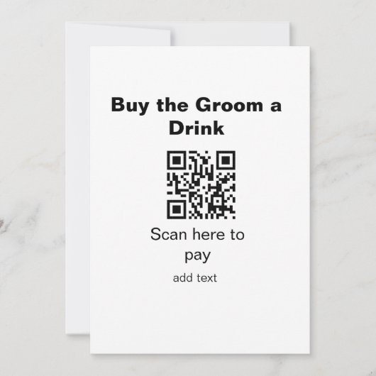 bachelor QR-scan om bruidegom een drink-bruidsjonk Kaart (Voorkant)