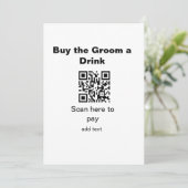 bachelor QR-scan om bruidegom een drink-bruidsjonk Kaart (Staand voorkant)