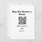 bachelor QR-scan om bruidegom een drink-bruidsjonk Kaart (Achterkant)
