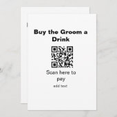 bachelor QR-scan om bruidegom een drink-bruidsjonk Kaart (Voorkant / Achterkant)