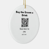 bachelor QR-scan om bruidegom een drink-bruidsjonk Keramisch Ornament (Rechts)