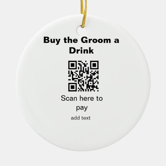 bachelor QR-scan om bruidegom een drink-bruidsjonk Keramisch Ornament (Voorkant)