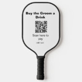 bachelor QR-scan om bruidegom een drink-bruidsjonk Pickleball Paddle (Achterkant)