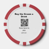 bachelor QR-scan om bruidegom een drink-bruidsjonk Poker Chips (Voorkant)