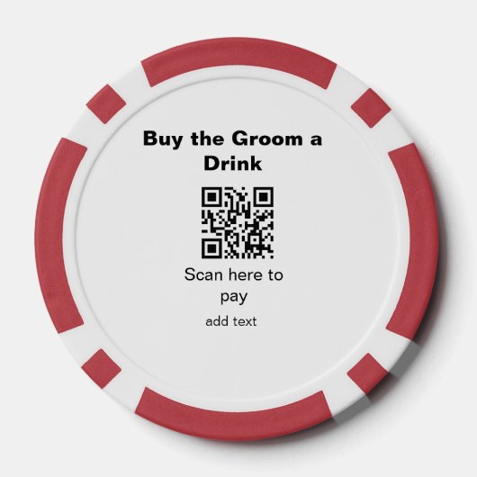 bachelor QR-scan om bruidegom een drink-bruidsjonk Poker Chips (Achterkant)