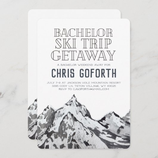 Bachelor Ski Trip Weekend Getaway Kaart (Voorkant / Achterkant)