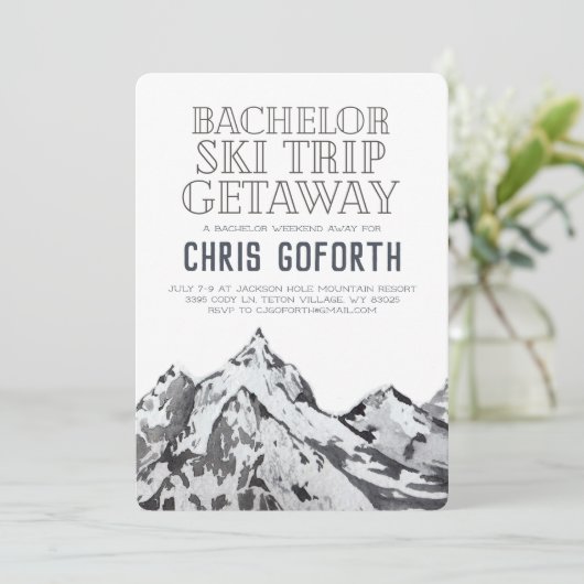 Bachelor Ski Trip Weekend Getaway Kaart (Staand voorkant)